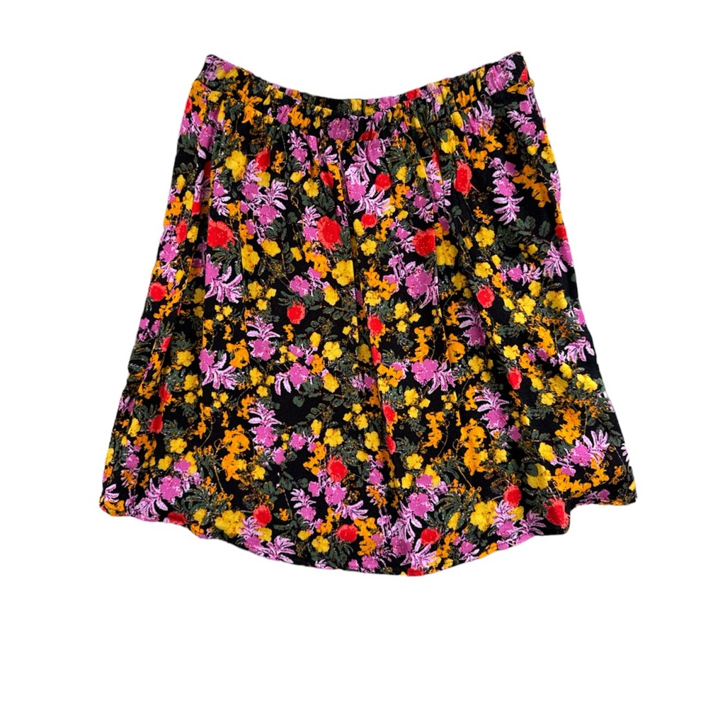 Ella Moss floral mini skirt lined sz S black/pink